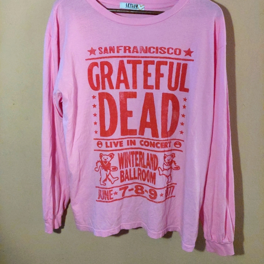 Anthropologie Pink Grateful Dead Long Sleeve Tee - Picture 2 of 11